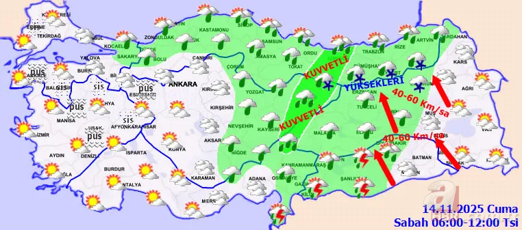 Kış yüzünü gösteriyor! Hangi şehirlere kar yağacak? MGM’den 6 ile sarı kodlu uyarı: Ordu, Giresun, Sivas… 19