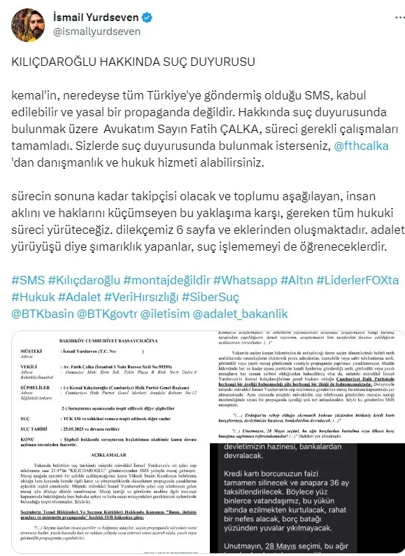 Kemal Kılıçdaroğlu’nun ‘SMS’li seçim propagandasına suç duyurusu - 7