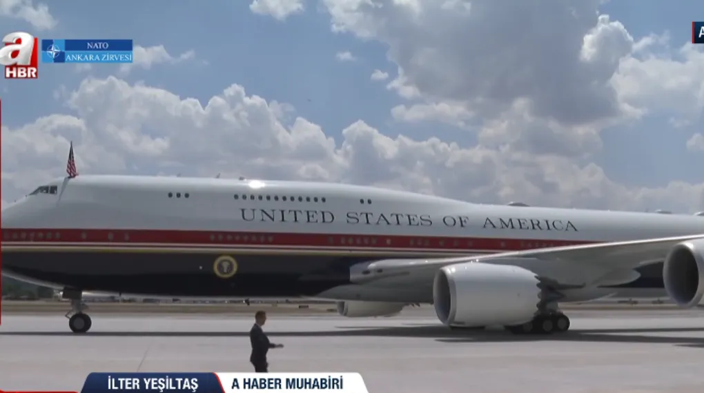Trump'ın uçan 'Beyaz Saray'ı Ankara'ya indi
