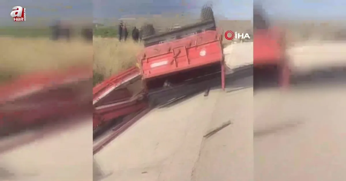 Parçalanan traktörden sağ kurtuldu