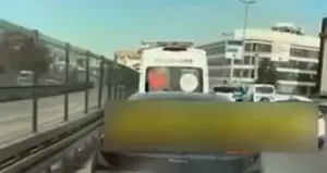 Ambulansa yol vermeyen maganda yakalandı