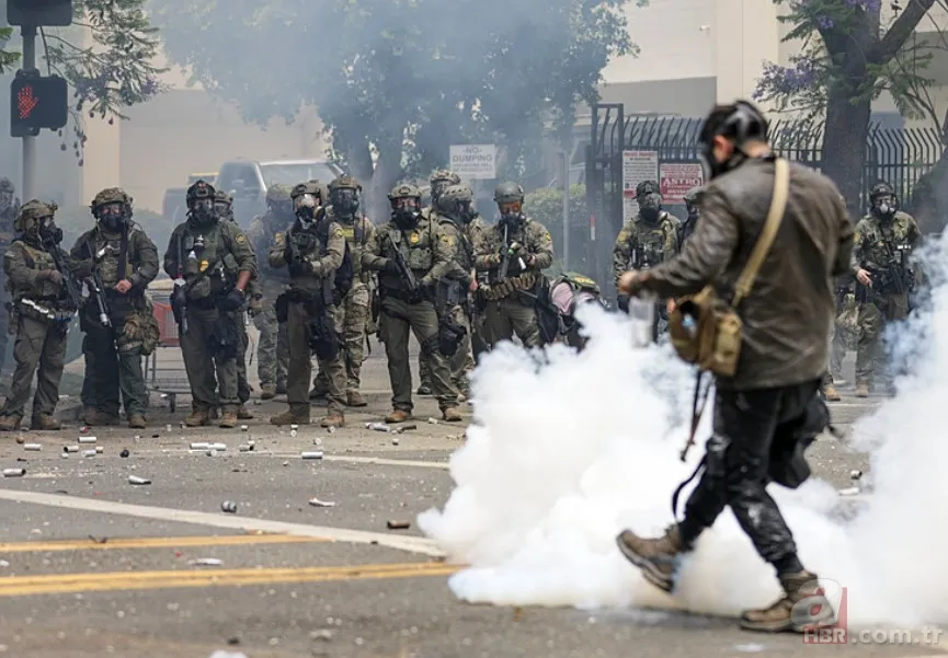 Görüntüler ABD'den: Göçmenlik baskınları protestoları alevlendirdi! Los Angeles'a 2000 ulusal muhafız gönderildi 6
