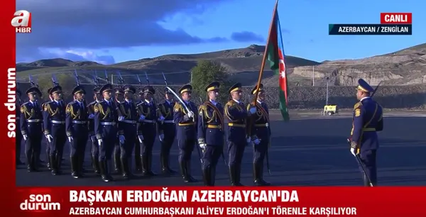 Son dakika: Başkan Erdoğan Azerbaycan’da resmi törenle karşılandı