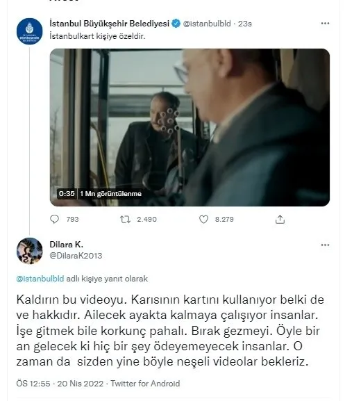 İBB’nin İstanbulkart reklam filmi sosyal medyada tepkiye neden oldu: İmamoğlu yüksek ulaşım ücretlerine çözüm bulacağına reklamlara para veriyor