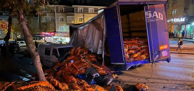Ankara’da TIR’ın freni boşaldı ve 3 araca çarptı