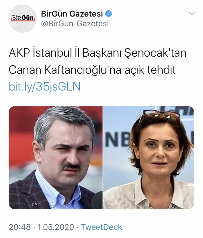 AK Partili Bayram Şenocak’tan darbe imasında bulunan CHP’li Canan Kaftancıoğlu’na sert eleştiri: Şahindi, güvercine döndü