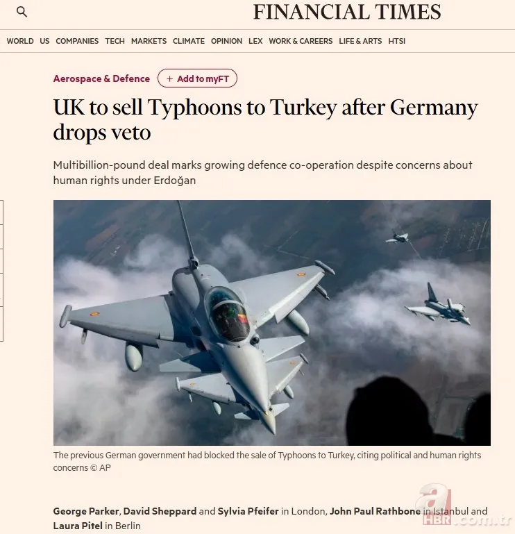 Eurofighter anlaşması dünya basınında! İsrail'de alarm zilleri: Tel Aviv'in baş ağrısı Türkiye 12