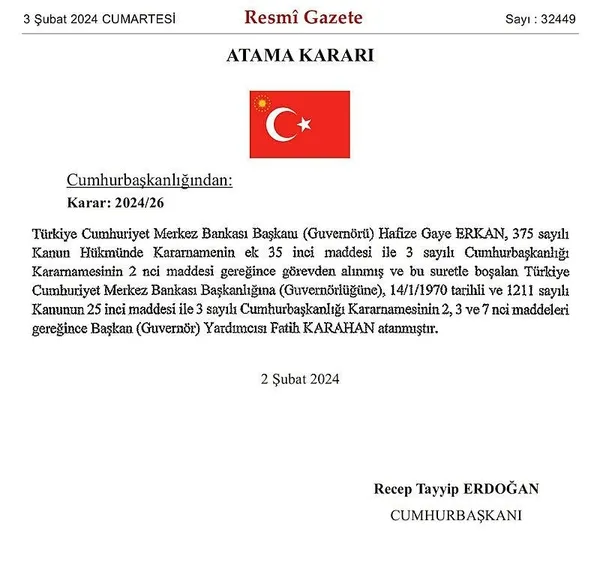 1706910123482.jpeg Yeni Merkez Bankası Başkanı Fatih Karahan oldu! Karar Resmi Gazete'de yayımlandı | Dr. Fatih Karahan kimdir? - 1