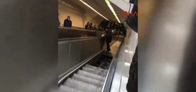 Maslak’ta İTÜ Ayazağa metro istasyonunda yürüyen merdiven çöktü