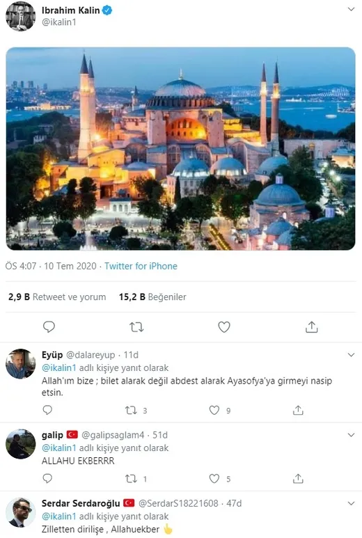 AK Parti İstanbul İl Başkanı Bayram Şenocak’tan Ayasofya mesajı