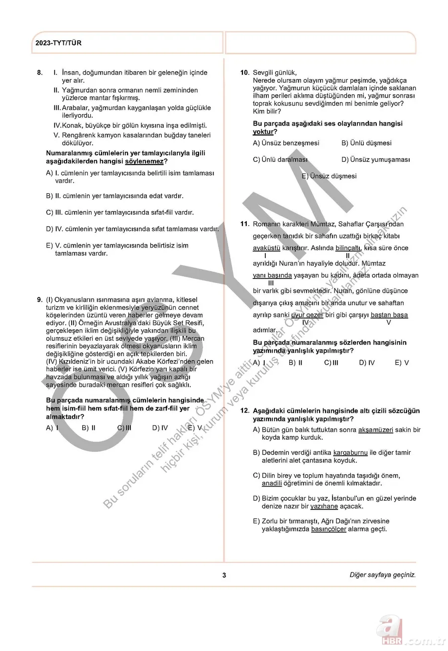 ÖSYM YKS 2023 A - B - C kitapçığı soruları ve cevapları osym.gov.tr! YKS SÖZEL- SAYISAL SORU KİTAPÇIĞI VE CEVAP ANAHTARI GÖRÜNTÜLEME PDF İNDİR! AYT, TYT, YDT... 19