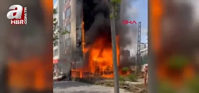 Kadıköy’de yangında mahsur kalan yaşlı kadını kurtardı