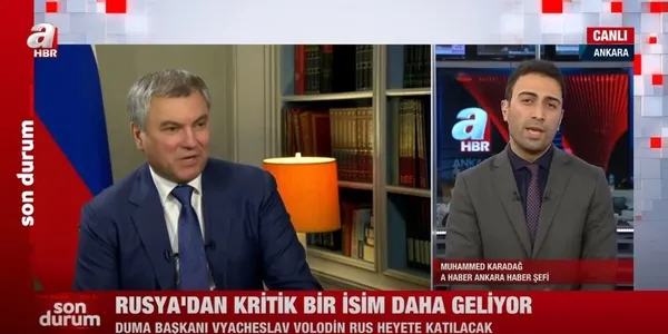 Rus siyasetinin kritik ismi Duma Başkanı Vyacheslav Volodin Türkiye’ye geliyor