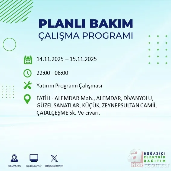 Hemen kontrol edin! 11 saat elektrik olmayacak: İstanbul’da hangi ilçeler kesinti yaşayacak? 12