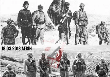 Kahraman askerlerimizden Çanakkale pozu