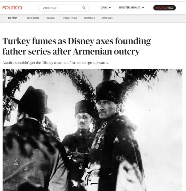 Ermeni lobisinin kukla gazetesinden hadsiz benzetme! Türkiye’nin Disney’e tepkisi dünya basınında