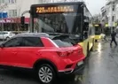 İETT otobüsü çarptığı aracı önünde sürükledi