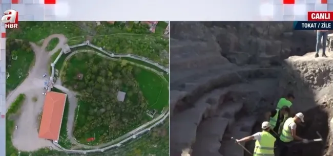 Sezar’ın ‘Geldim, Gördüm, Yendim’ dediği Zile Kalesi’nde antik tiyatro bulundu