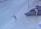 Motosikletteki yolcu havada taklalar attı