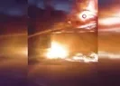 Odunlukta çıkan yangının alevleri geceyi aydınlattı