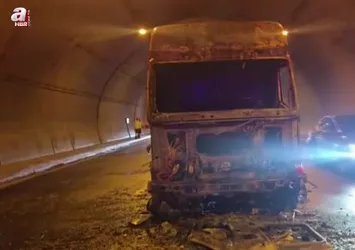 Orhangazi Tüneli'de su tankeri küle döndü