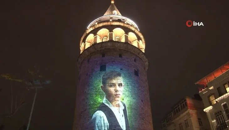 Şehit Eren Bülbül’ün doğum gününe özel hazırlanan video Galata Kulesi’ne yansıtıldı