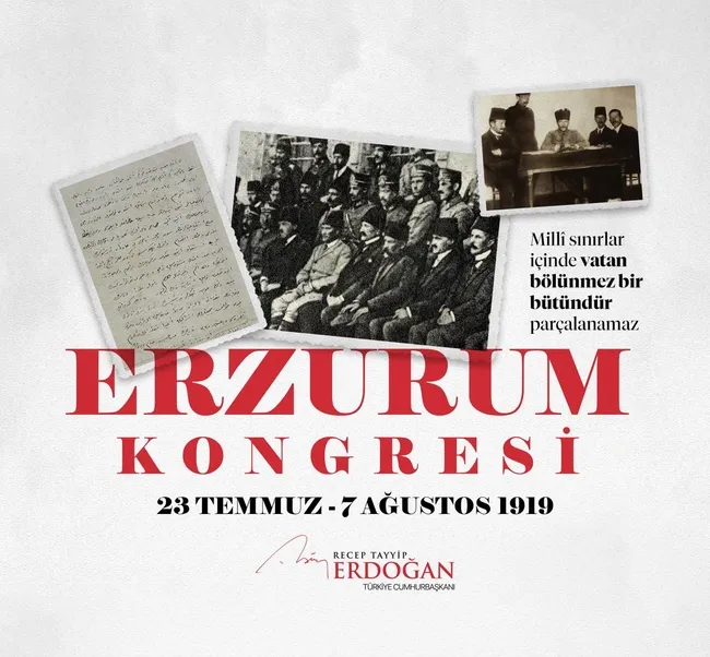 Başkan Erdoğan’dan Erzurum Kongresi paylaşımı: Millî Mücadele’mizin tüm kahramanlarını rahmetle yâd ediyorum