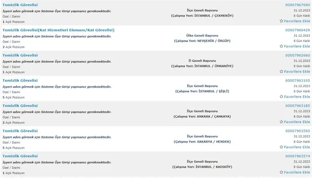 İŞKUR yılın son alımlarını paylaşıyor! İlkokul mezunu 5.234 personel alımı başladı! İşte temizlik görevlisi şartları