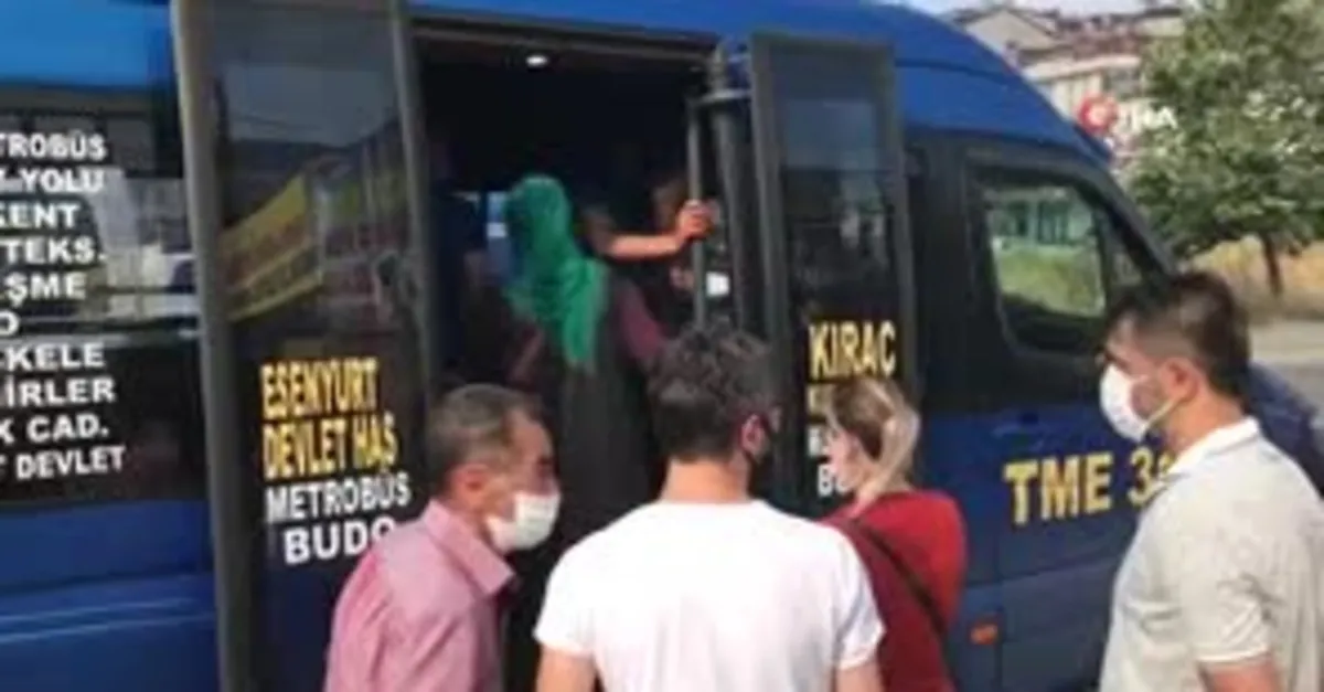 Minibüslerde yine sosyal mesafesiz yolculuk! 12 yerine 37 yolcu çıktı