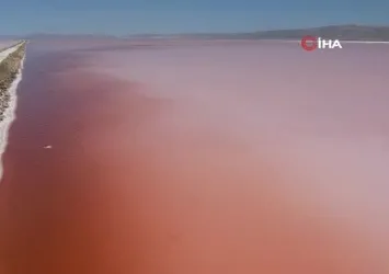 Tuz Gölü pembe renge büründü