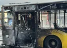 Ümraniyede İETT otobüsü yandı