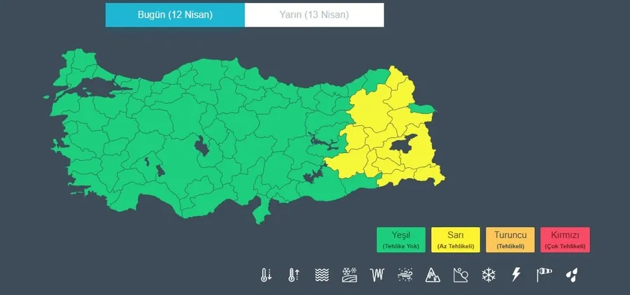 meteoroloji-haritayi-guncelledi-13-ilde-sari-alarm-kar-kapiya-dayandi-1775974831850.jpg 13 il için sarı kodlu uyarı (Fotoğraf: MGM)