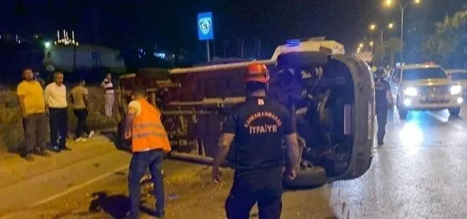 Kahramanmaraş'ta işçi servisi devrildi! 9 yaralı