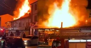 Korkutan yangın! Alevler geceyi aydınlattı