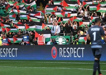 Celtic taraftarı Filistin bayrağı açtı!