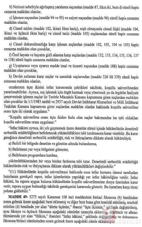 Başkan Erdoğan imzaladı infaz düzenlemesi yürürlüğe girdi 12