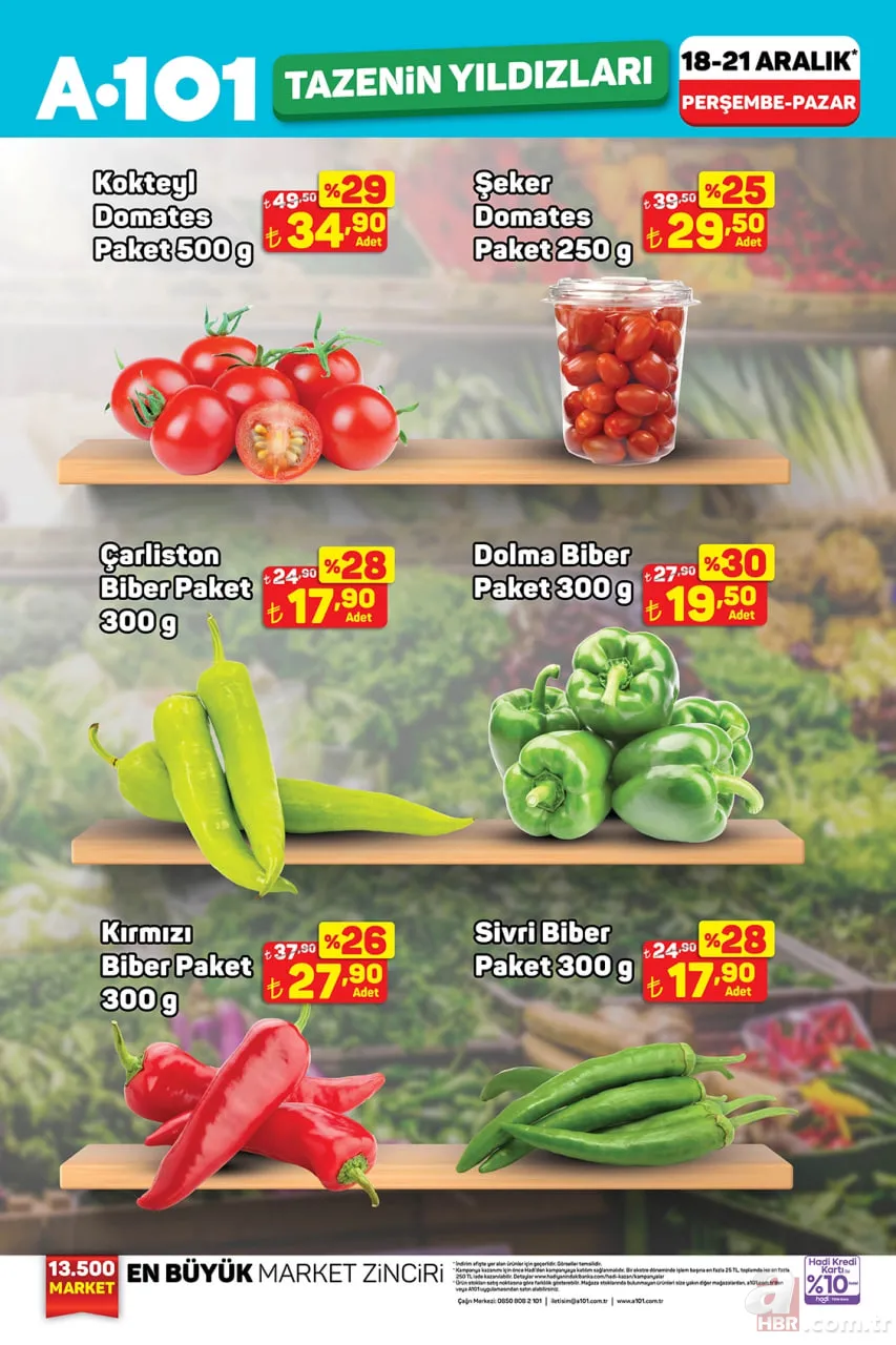 20-26 Aralık Haftanın Yıldızları A101 aktüel katalog: Taze gıda ve kasap ürünlerinde indirim! 9