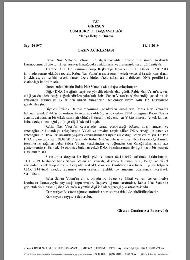 giresun-cumhuriyet-bassavciligindan-flas-rabia-naz-aciklamasi-1573504251597.jpg Giresun Cumhuriyet Başsavcılığından flaş 'Rabia Naz' açıklaması! - 1
