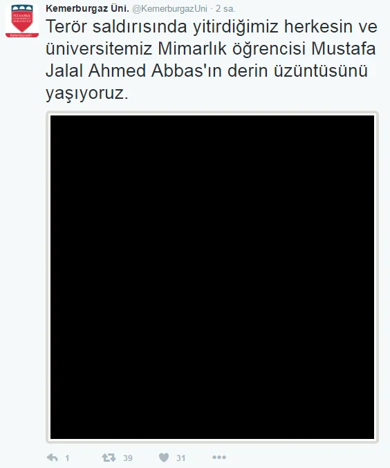 Kemerburgaz Üniversitesi: Saldırıda bir öğrencimizi kaybettik - 1