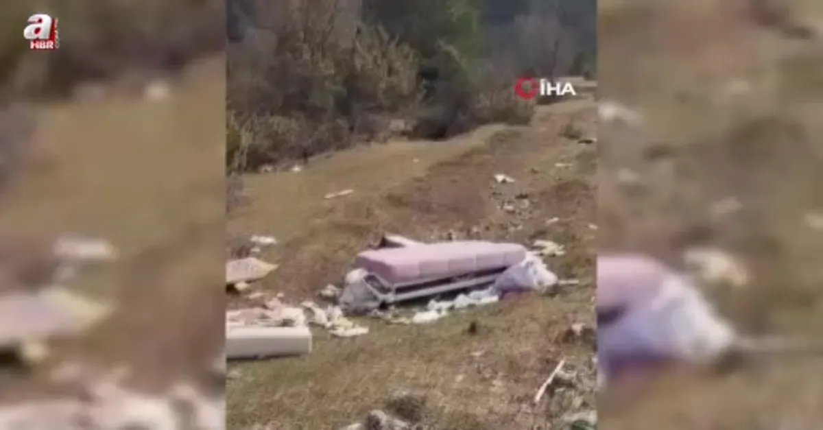 Mobilya eşyalarını doğaya attılar