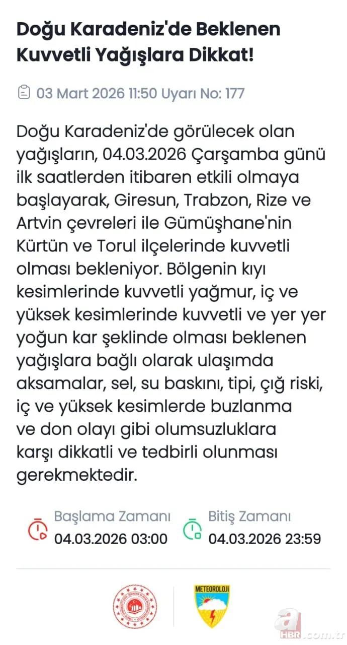 Meteoroloji saat vererek uyardı: Kar ve sağanak bir anda bastıracak! 3