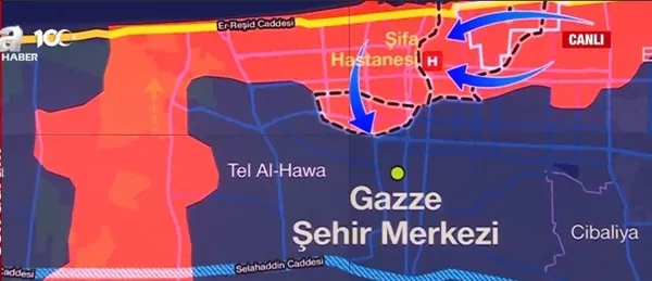Gazze’de sahadaki son durum en etkili harita üzerinden A Haber’de aktarıldı