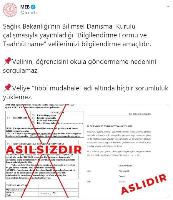 meb den veliler dilekce uyarisi meb den son dakika yuz yuze egitim aciklamasi