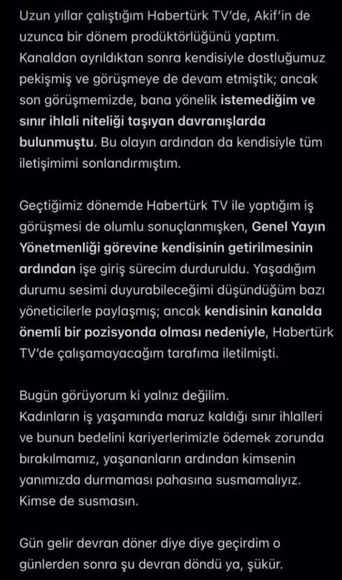 Eski Habertürk çalışanından Mehmet Akif Ersoy hakkında taciz itirafı