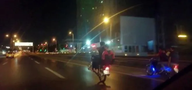 İstanbul’da motosiklet sürücülerinin tehlikeli oyunu! Canlarını hiçe saydılar