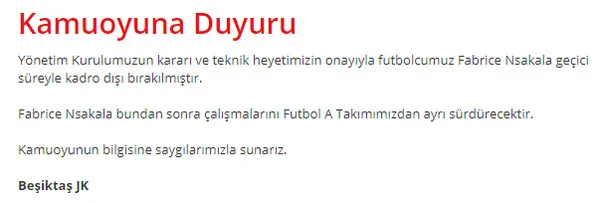 Son dakika: Beşiktaş'tan flaş Nsakala açıklaması! Kadro dışı mı kaldı? - 1
