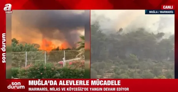 A Haber ekipleri yangın yerlerinde nöbete devam ediyor