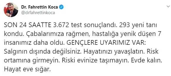 Son dakika: Sağlık Bakanı Fahrettin Koca corona virüste yeni vaka sayısını açıkladı | 23 Mart Pazartesi - 1