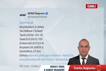 Tokat'ta 5,5 büyüklüğünde deprem