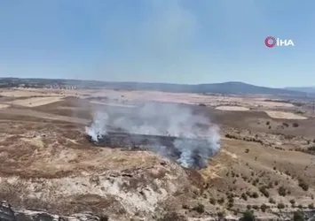 Karabük'te ot yangınında 3 dönümlük alan zarar gördü